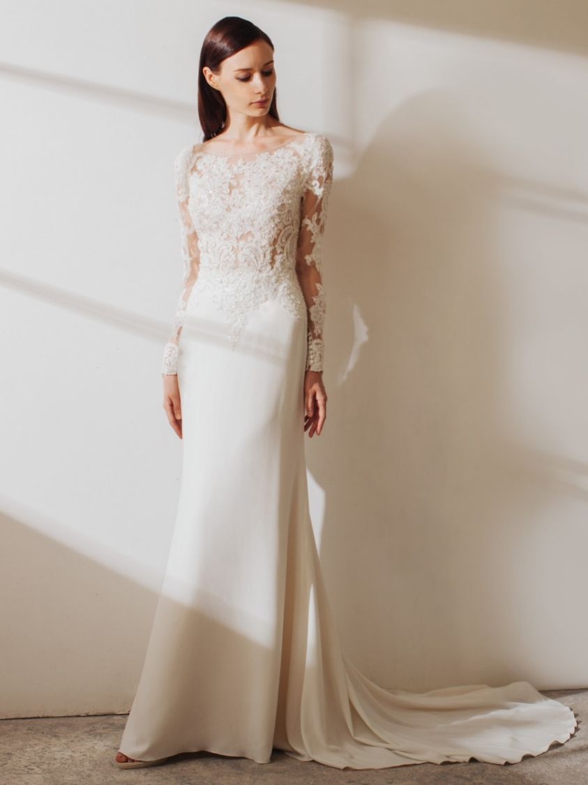 crepe wedding dresses 2019