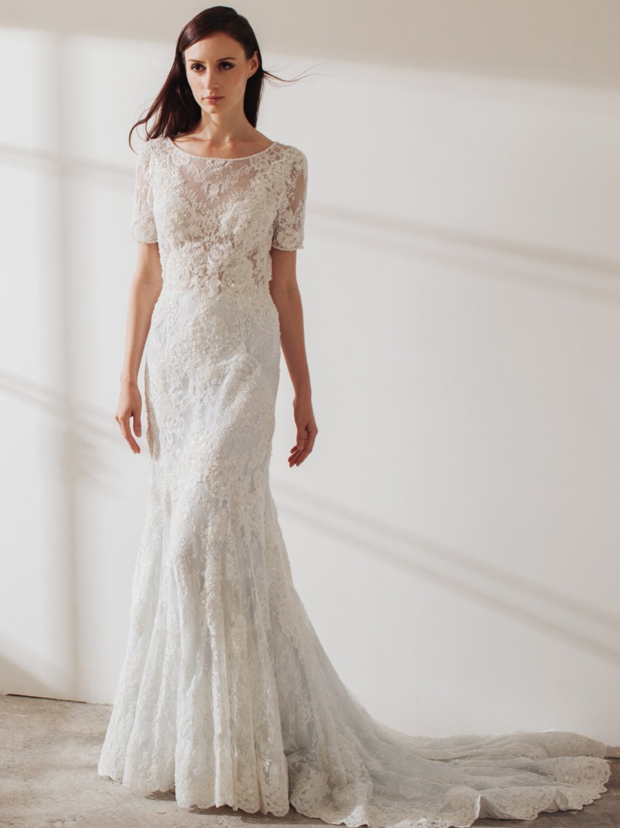 MARGOT | Embellished Lace Wedding Dress with Sleeves | 2019 Bridal | LM ...