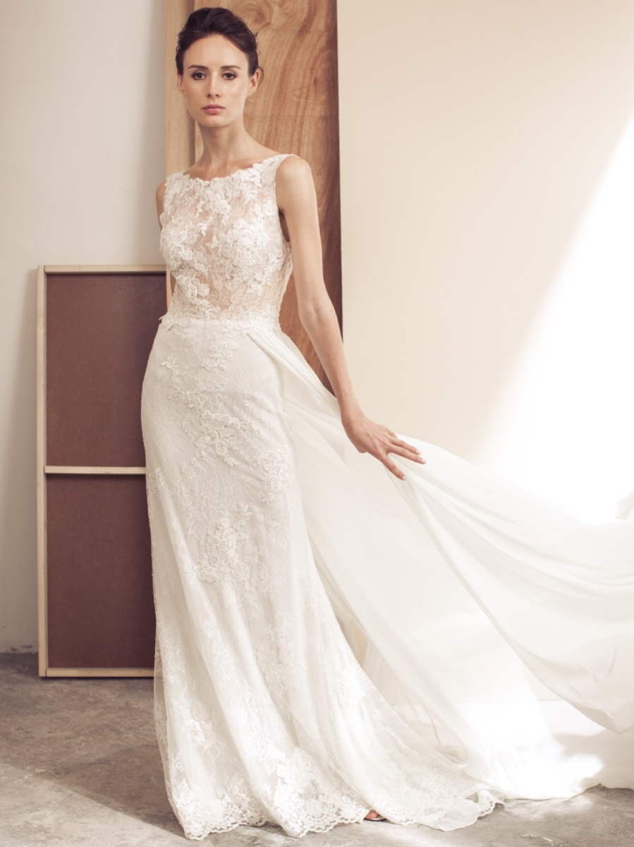 KEMI | Two-Piece Effect Lace Wedding Dress with Open Back | 2019 Bridal ...
