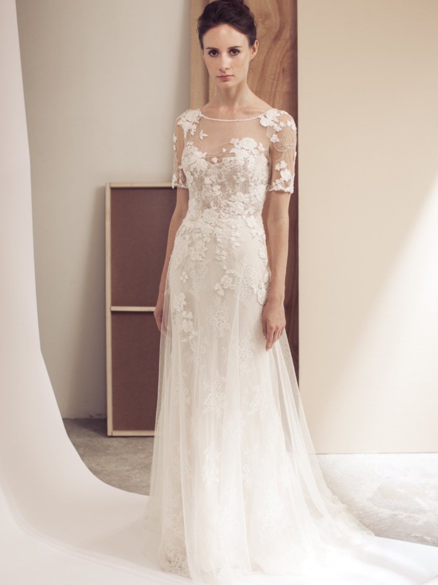 VERENA |Floral Embroidered Short Sleeves Wedding Dress| 2019 Bridal ...
