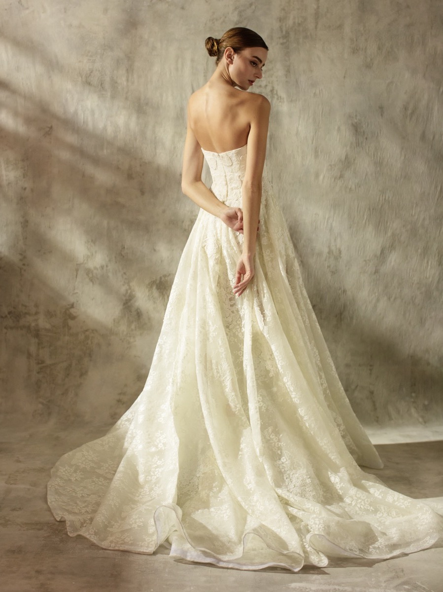 Strapless Princess Ball Gown with Side Slits | LAVERN | Lusan Mandongus
