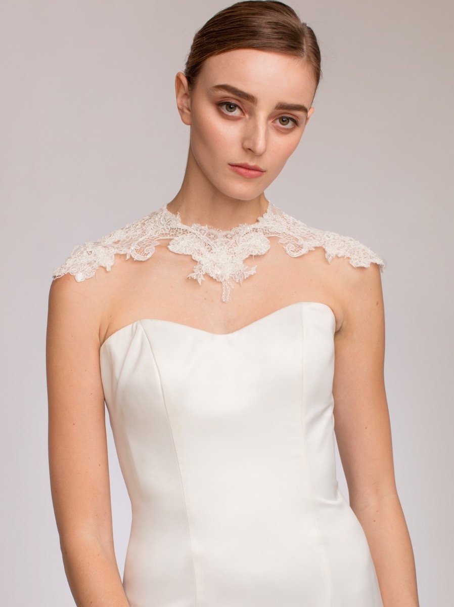LMA229 | Embellished Bridal Lace Jacket | Online Store | Lusan Mandongus